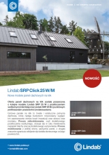 Lindab SRP Click 25 W/M
- nowe modele paneli dachowych na klik