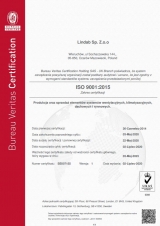 Certyfikat ISO 9001:2015 dla Lindab