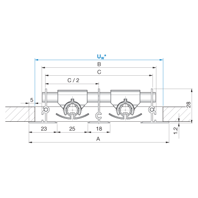 Lindab Lineo > Nawiewnik szczelinowy LTD