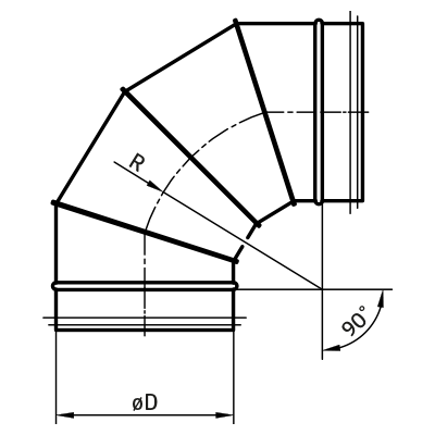 Kolana wentylacyjne > Kolano segmentowe 90° BF(E)/BFL