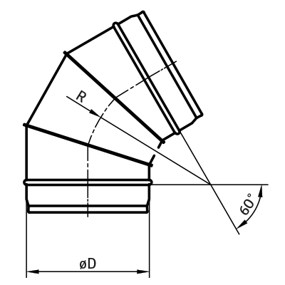 Kolana wentylacyjne > Kolano segmentowe 60° BF(E)/BFL