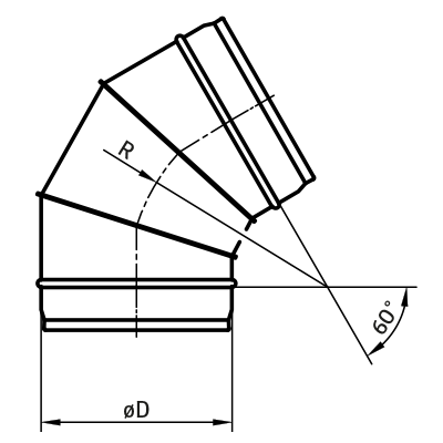 Kolana wentylacyjne > Kolano segmentowe 60° BFL/BF(E)