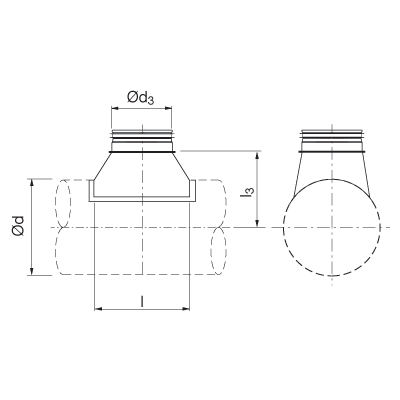 Trójniki wentylacyjne > Trójnik segmentowy TSTCU