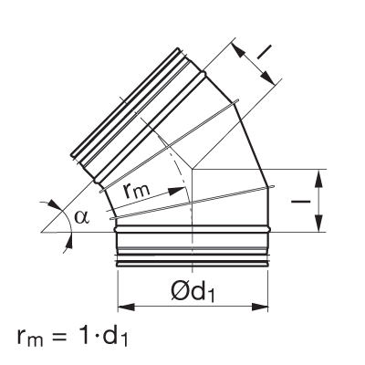 Kolana wentylacyjne > Kolano segmentowe BFU 45°