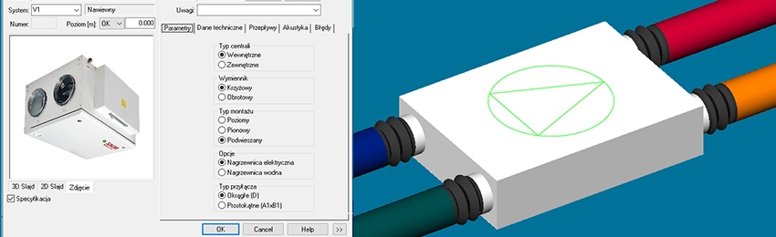 Centrale wentylacyjne marki SALDA w bibliotekach oprogramowania FLUID DESK