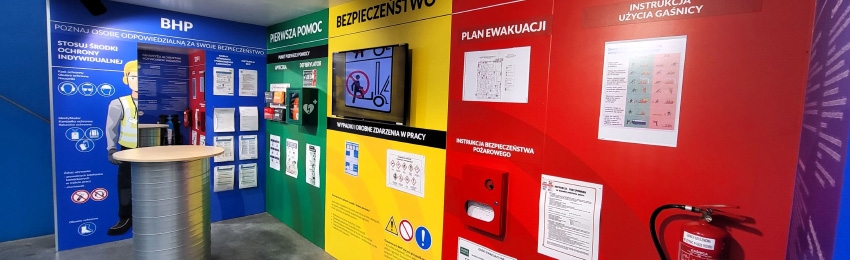 Powstał "Safety corner", czyli nowa strefa promująca bezpieczeństwo w Lindab Powstał